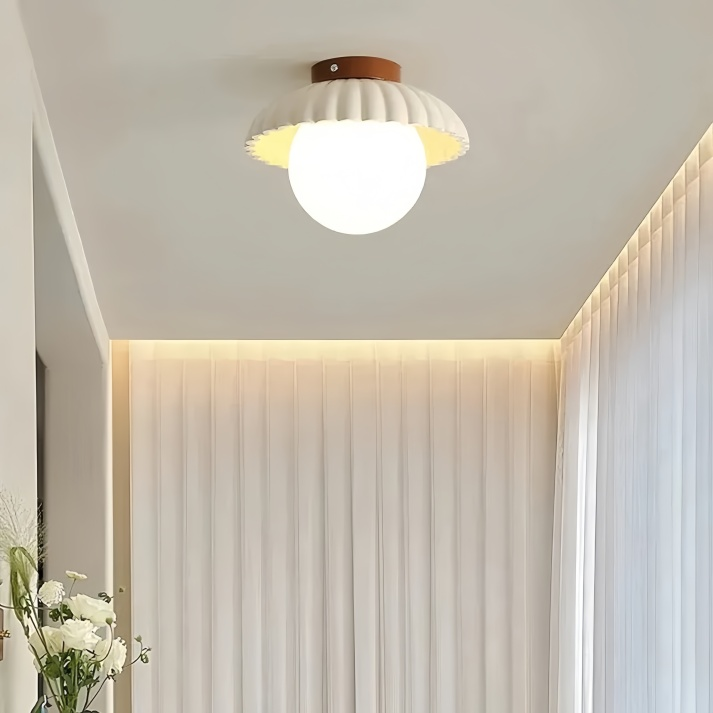 Plafonnier couloir en fer | Luminaire encastré moderne en verre et métal