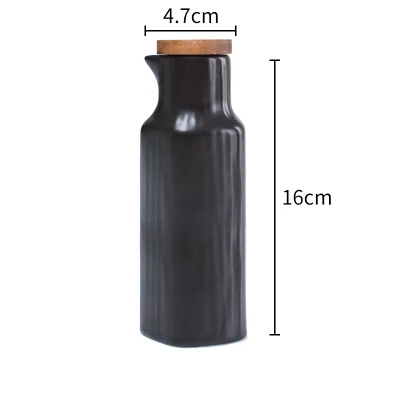 Ceramic oil and vinegar bottle, black
