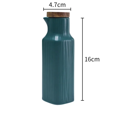 Ceramic oil and vinegar bottle, teal