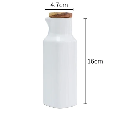 Ceramic oil and vinegar bottle, white