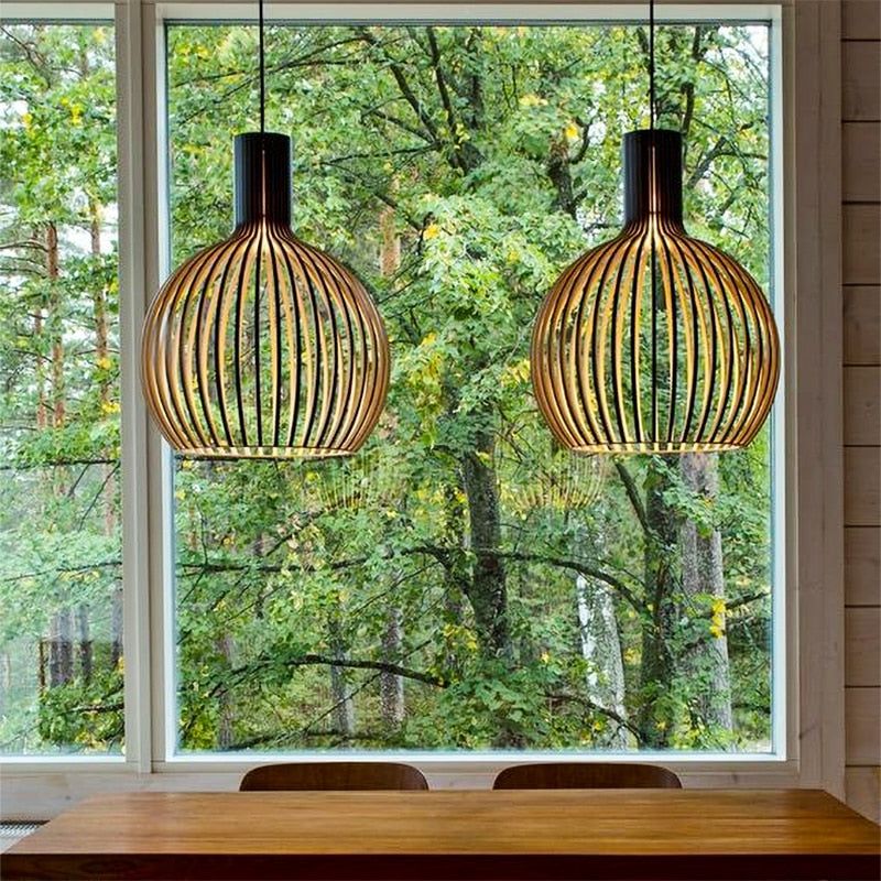 Suspension en bois fabriquée à la main | Design scandinave naturel